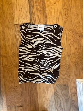 Reformation Black & Cream Zebra Tank Top